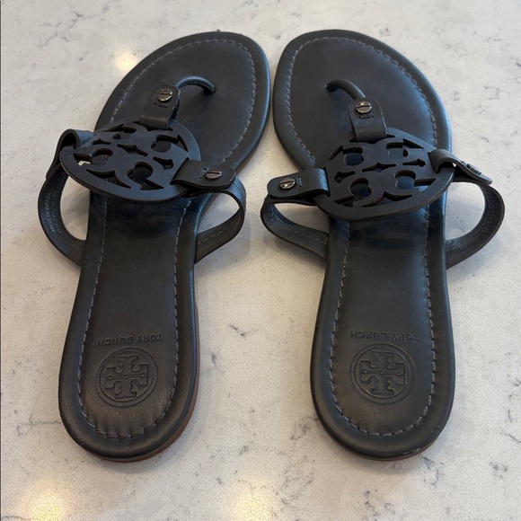 Tory Burch Navy Miller Sandals, Sz 8.5 - Picture 2 of 5